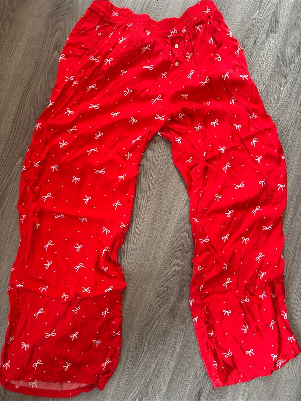 aerie Red Bow-Print Pajama Bottoms